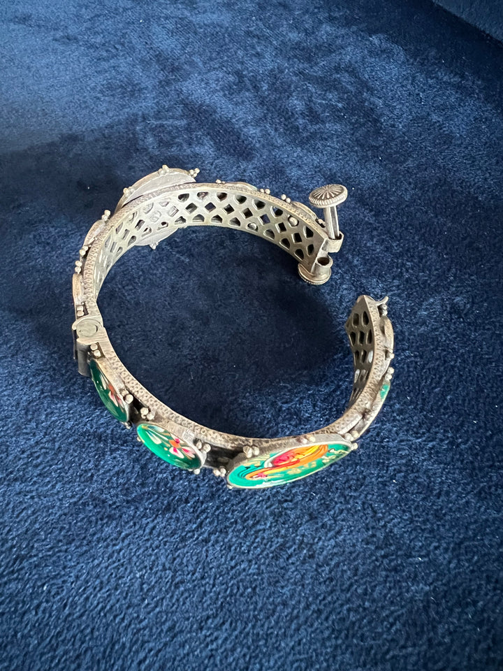 Antique Handpainted Bird Bangle