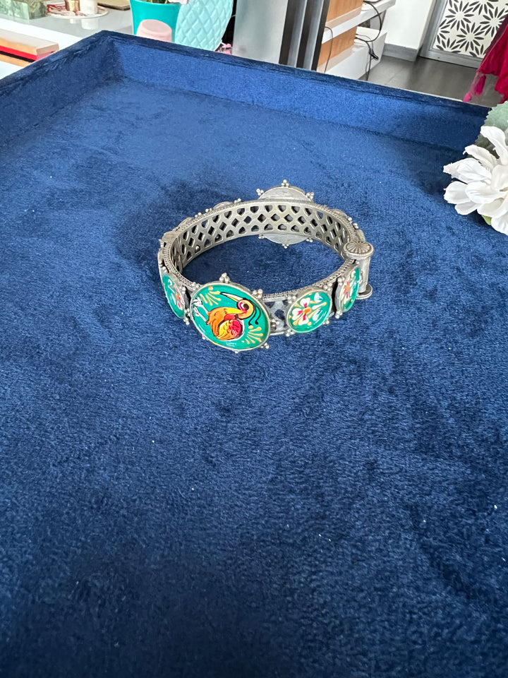 Antique Handpainted Bird Bangle