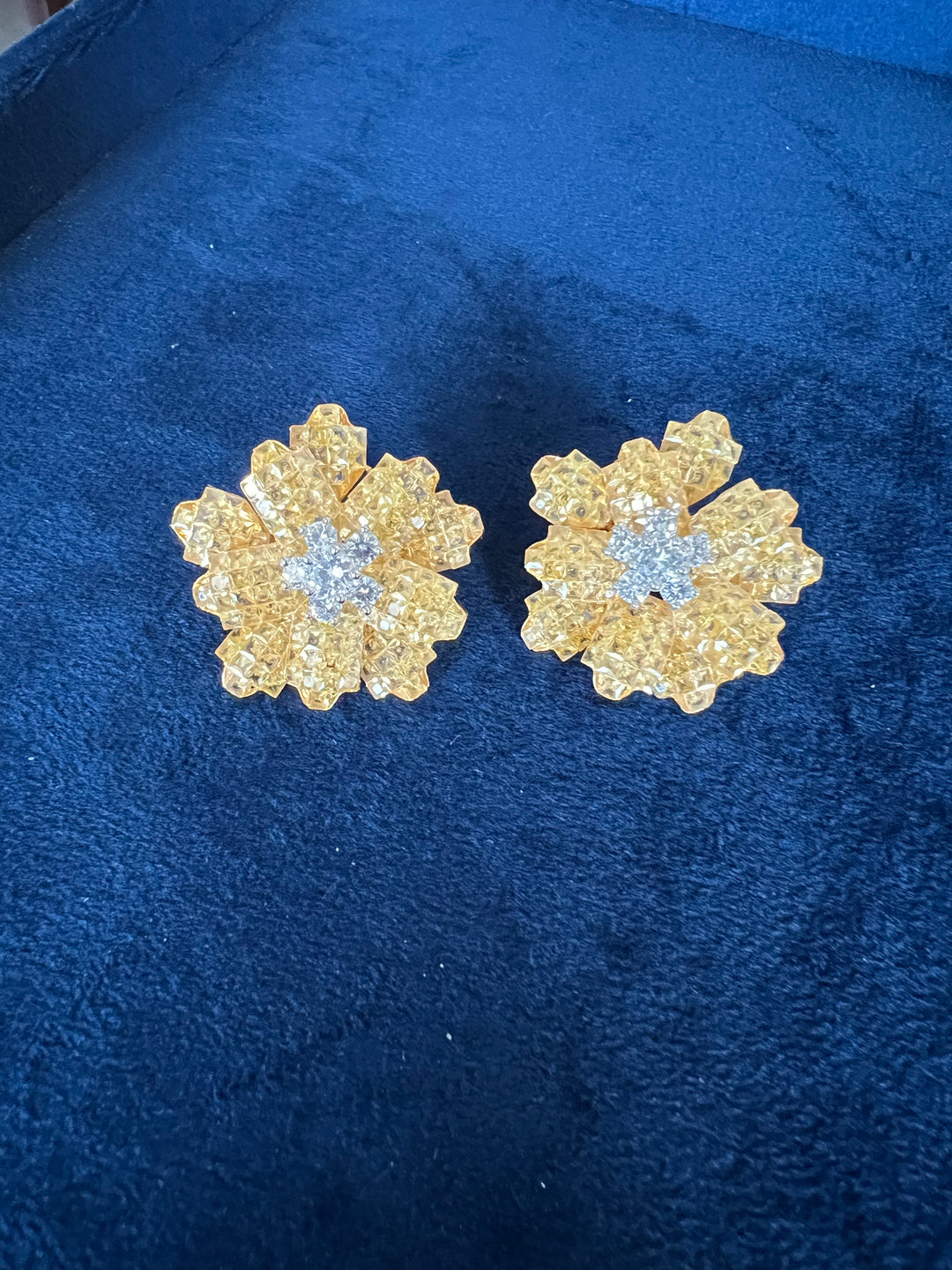 CZ Flower Stud Earrings