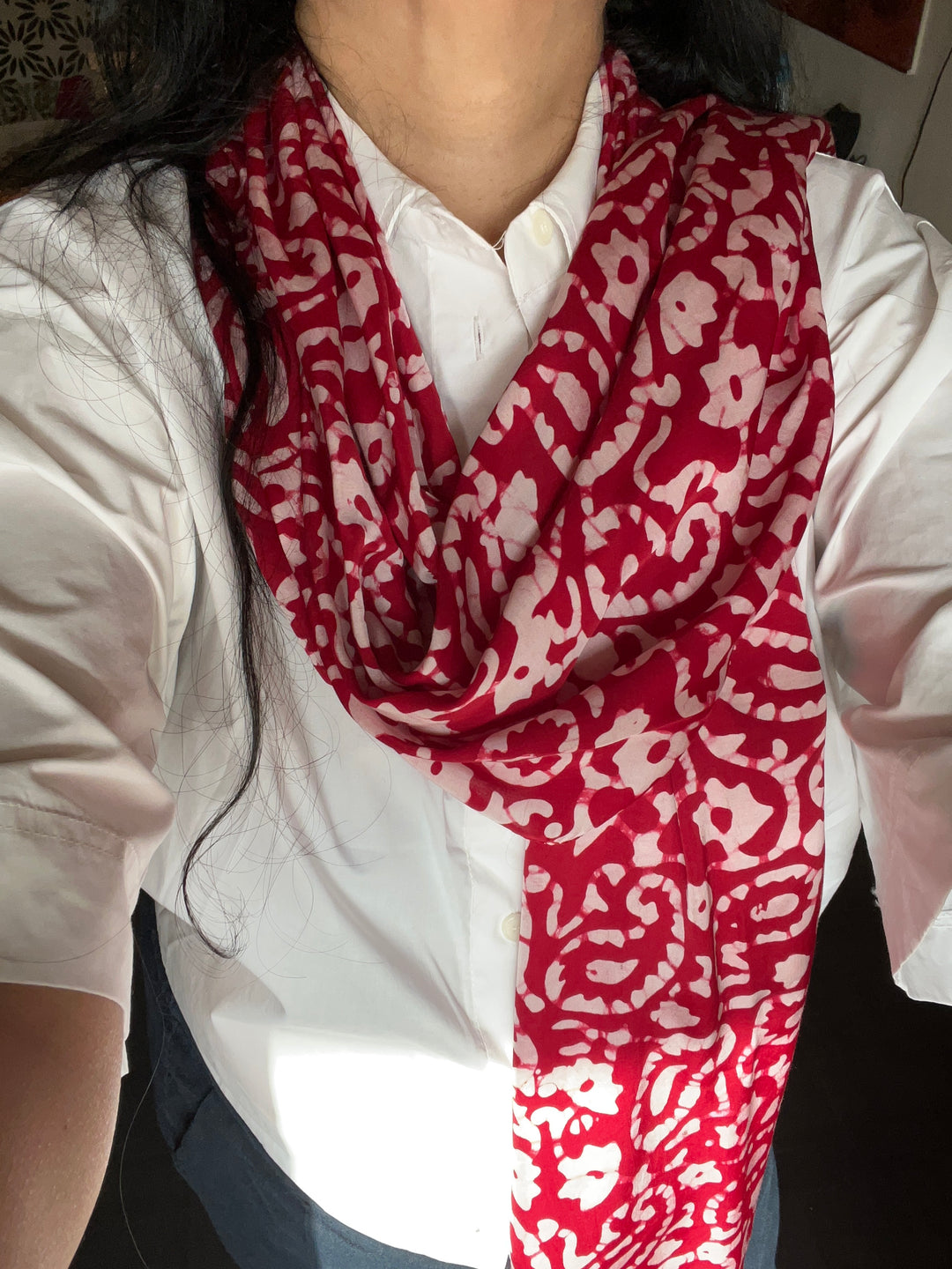 Shivka Modal Silk Batik Print Stole