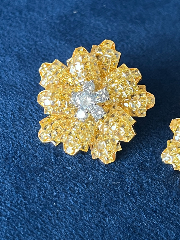 CZ Flower Stud Earrings