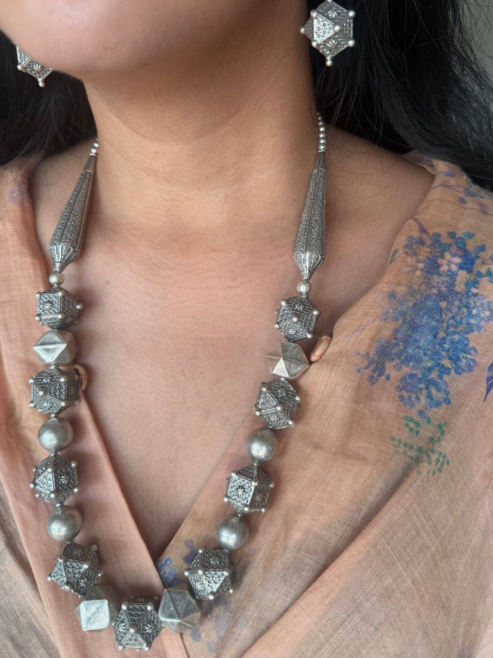 Handmade 925 Antique Sahiba Necklace Set | SHIVKA
