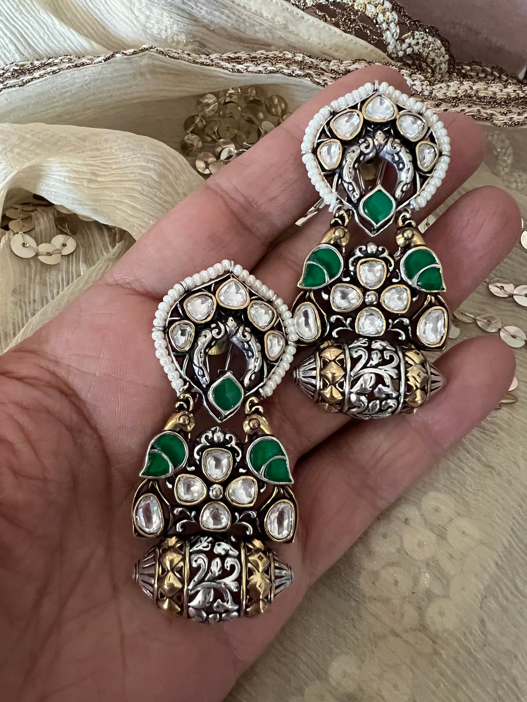 Gorgeous Kundan Bird Earrings