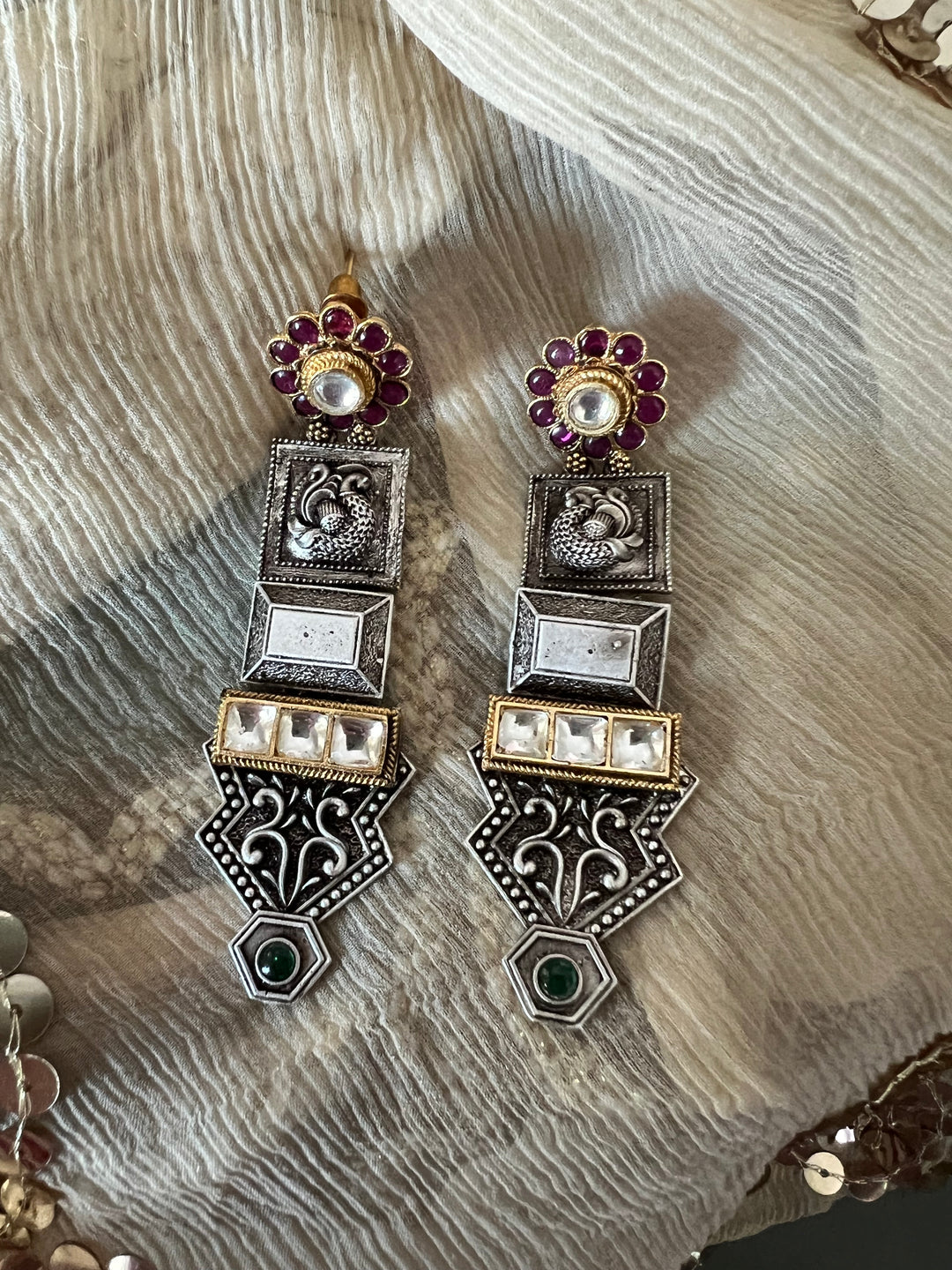 Designer Kundan Fusion Earrings