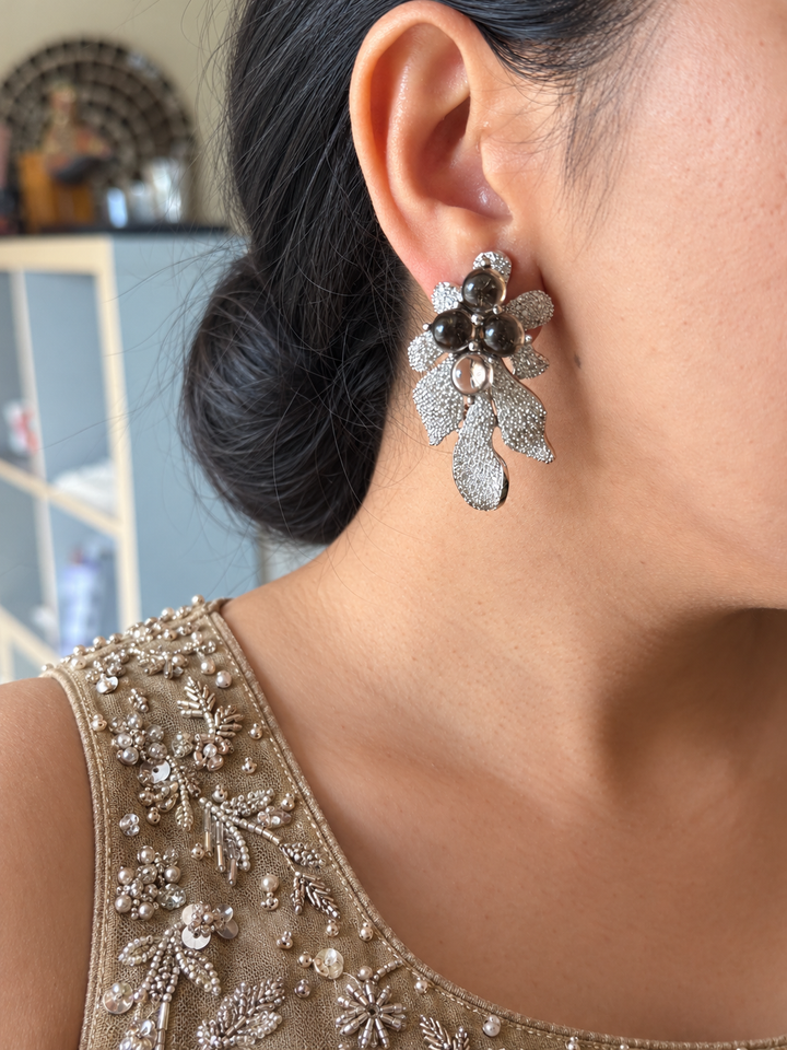 Brown Doublet Autumn Leaf Earrings