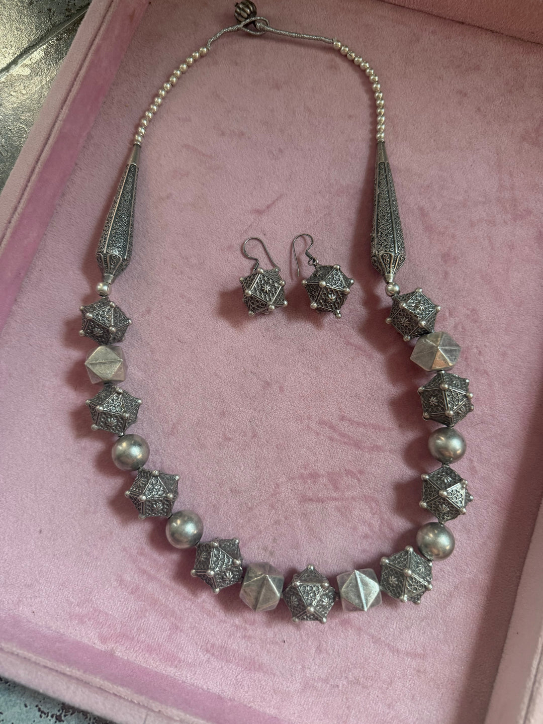 Handmade 925 Antique Sahiba Necklace Set | SHIVKA
