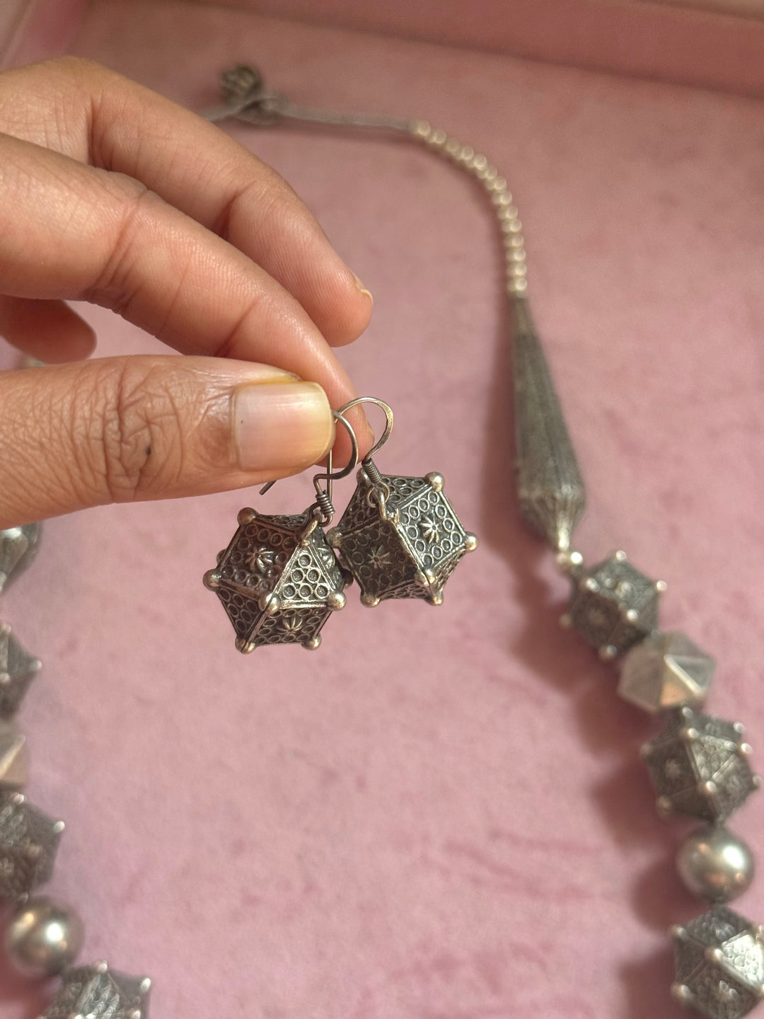 Handmade 925 Antique Sahiba Necklace Set | SHIVKA