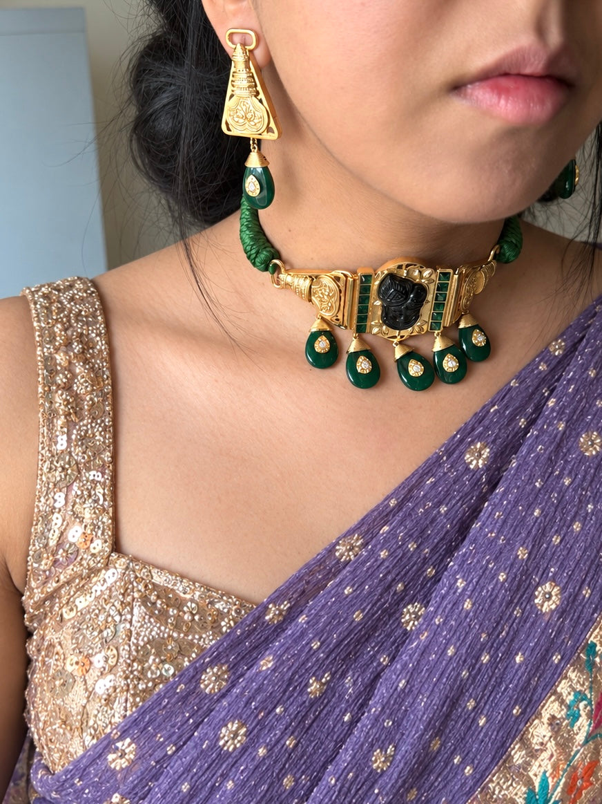 Shrinathji Temple Choker Necklace Set