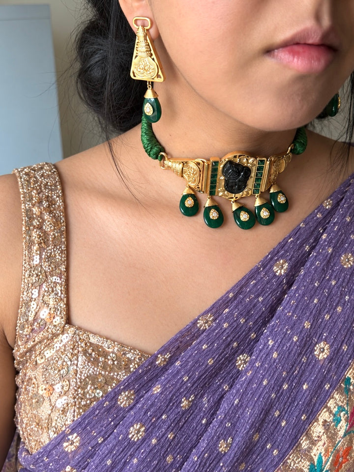 Shrinathji Temple Choker Necklace Set