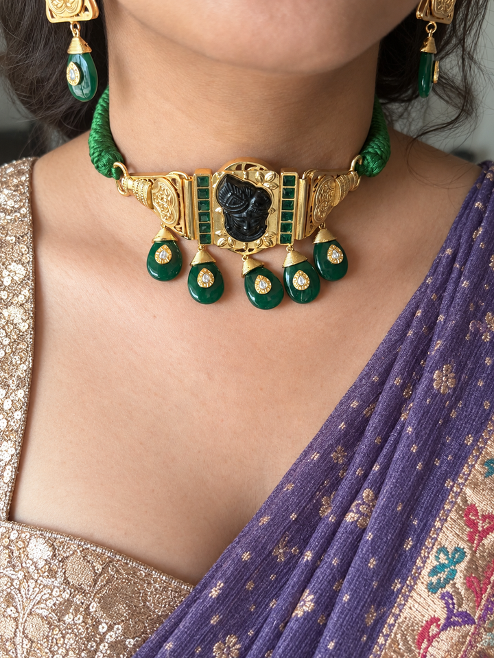 Shrinathji Temple Choker Necklace Set