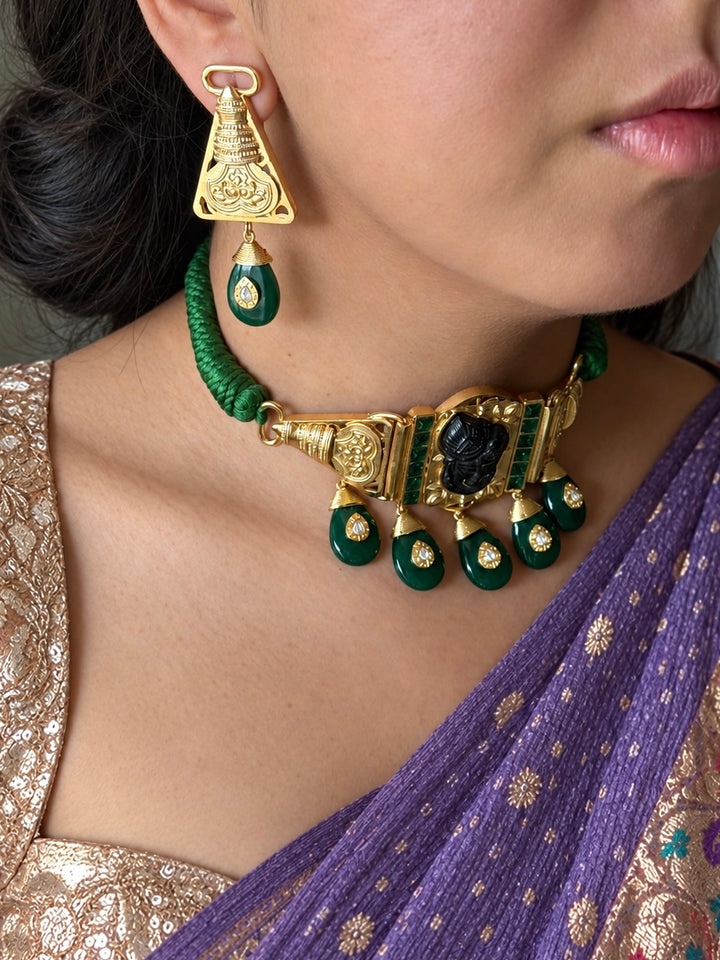 Shrinathji Temple Choker Necklace Set