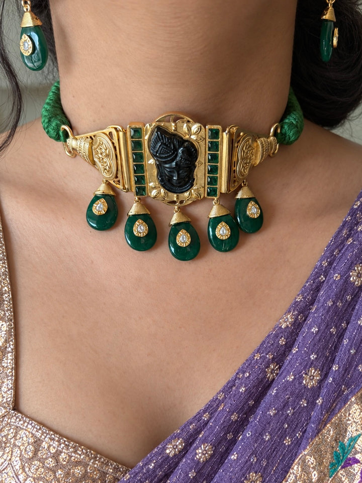 Shrinathji Temple Choker Necklace Set