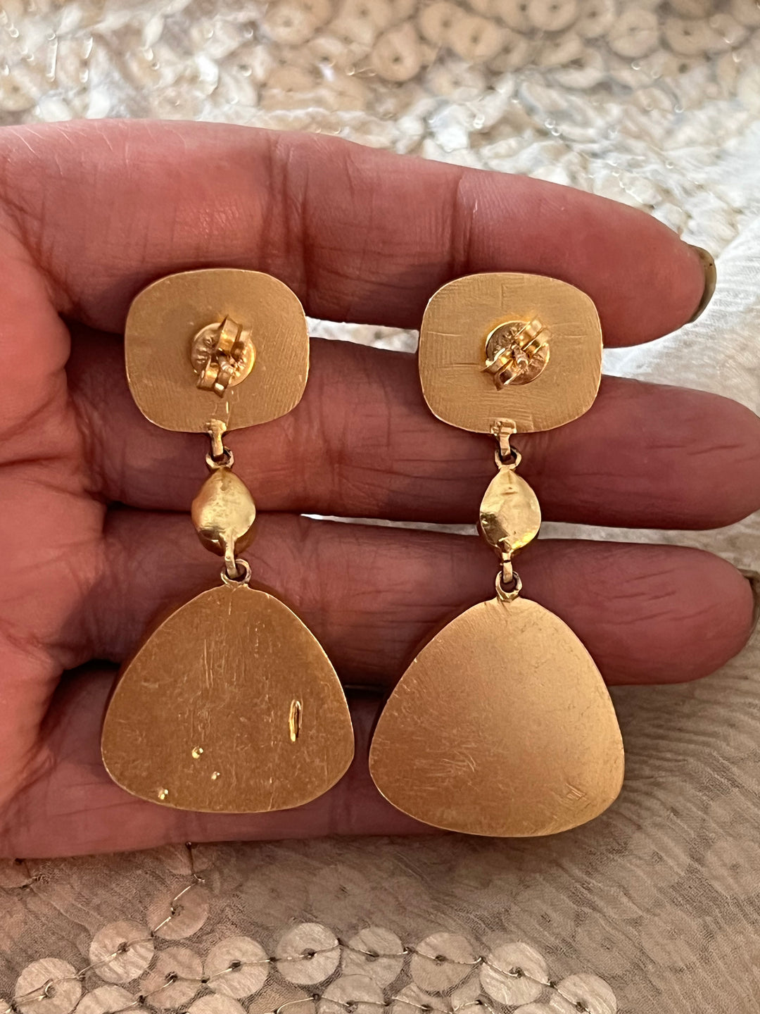 Statement Polki Kundan 925 Silver Earrings