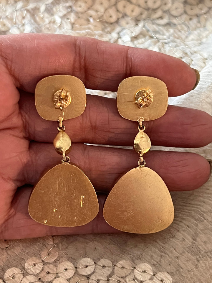 Statement Polki Kundan 925 Silver Earrings