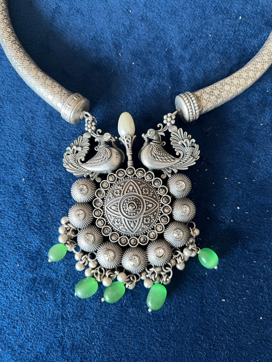 Antique Hasli Necklace with Peacock Design Earrings
