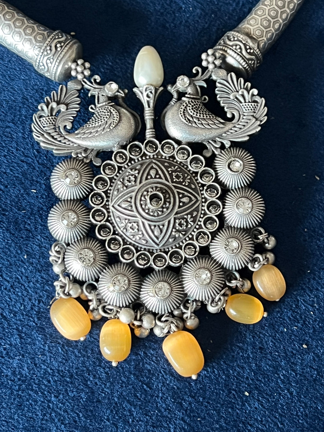 Antique Hasli Necklace with Peacock Design Earrings