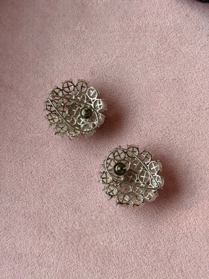 Pink Doublet Flower Stud Earrings