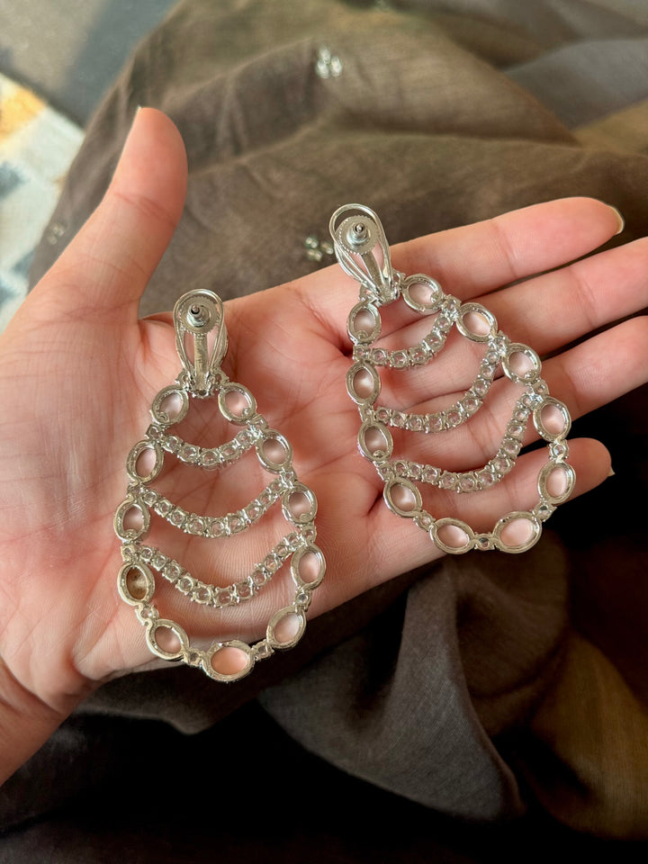 Peach Coral Chandelier Statement Earrings