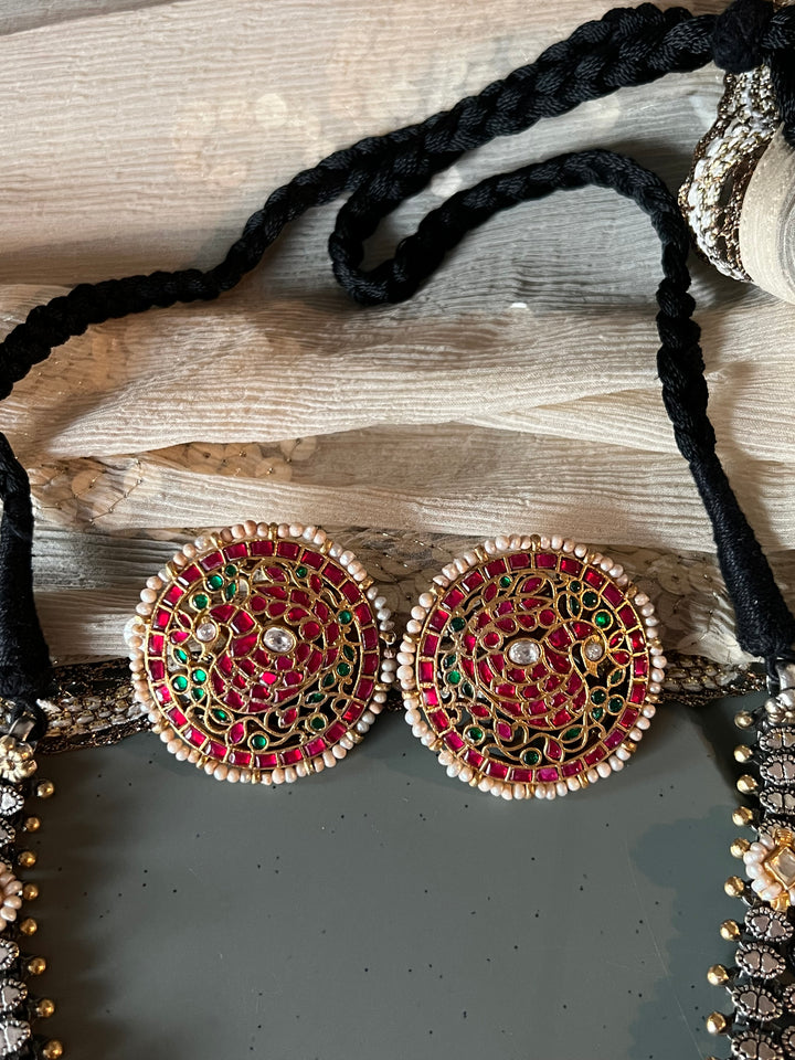 Beautiful Dholki Design Freshwater Pearls 925 Silver Necklace Set