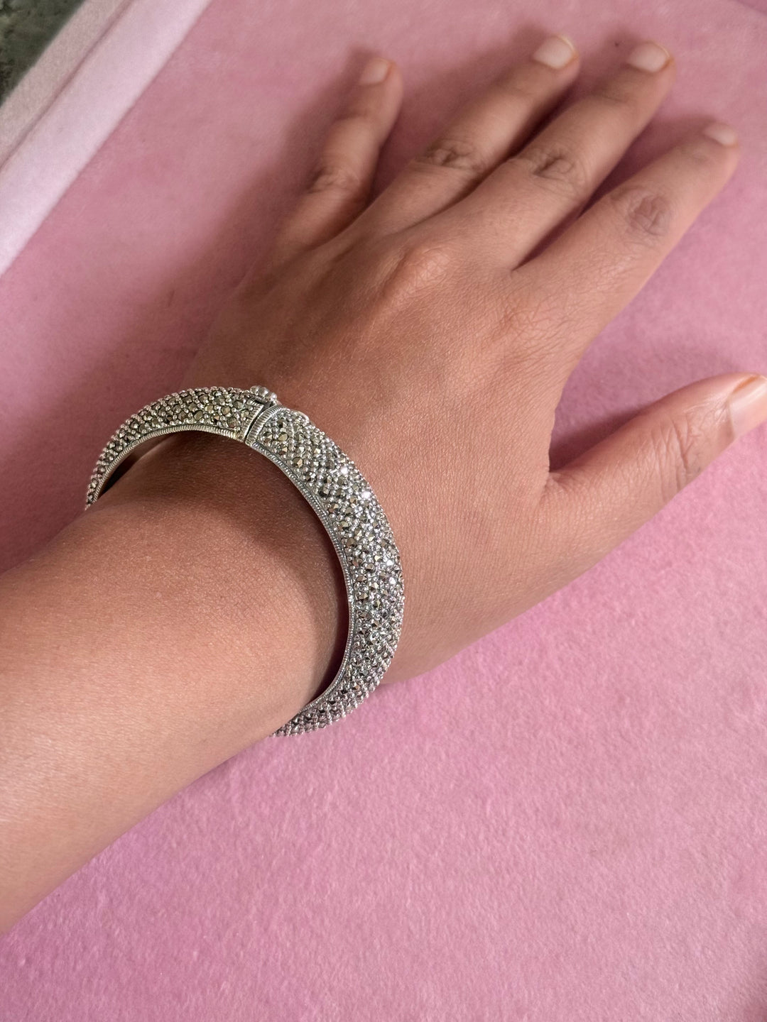 SHIVKA Starry Night 925 Silver CZ Bangles | Set of 2 | Openable | 100g