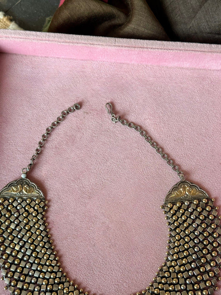 Dual Tone 925 Silver Tribal Maharani Necklace