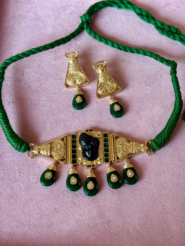 Shrinathji Temple Choker Necklace Set