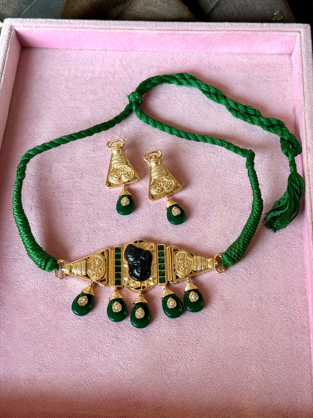 Shrinathji Temple Choker Necklace Set