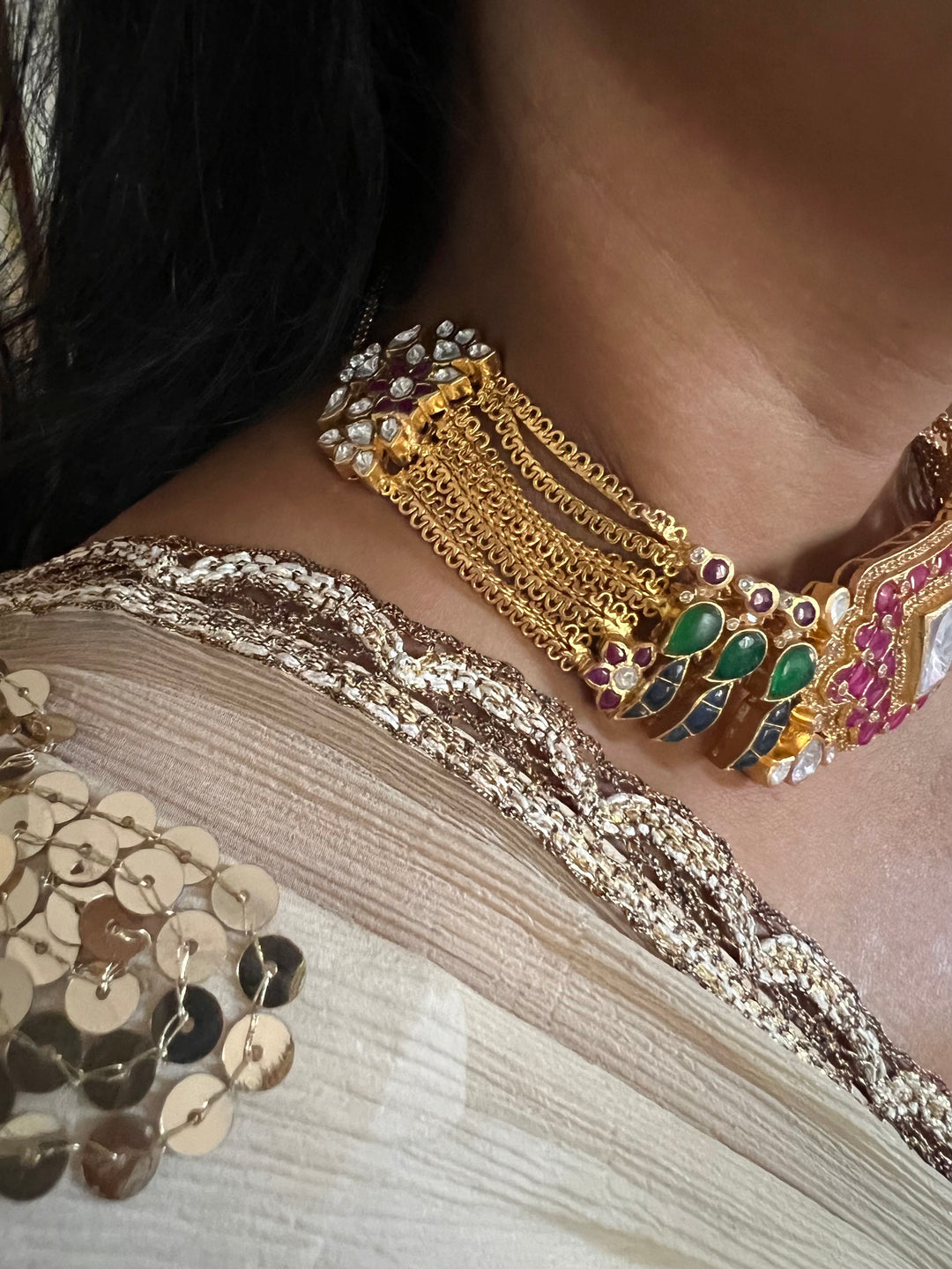 Statement Kundan 925 Silver Choker Necklace