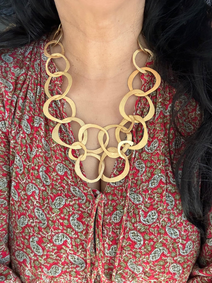 Statement Gold Tone Necklace