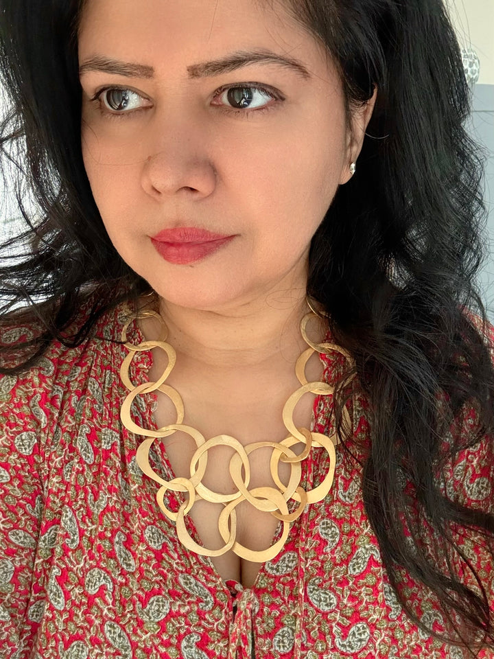 Statement Gold Tone Necklace