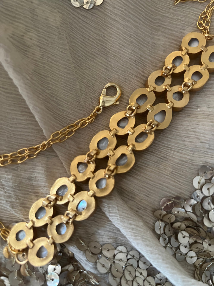 Pearl Choker Necklace | Gold Polish | Adjustable Fit