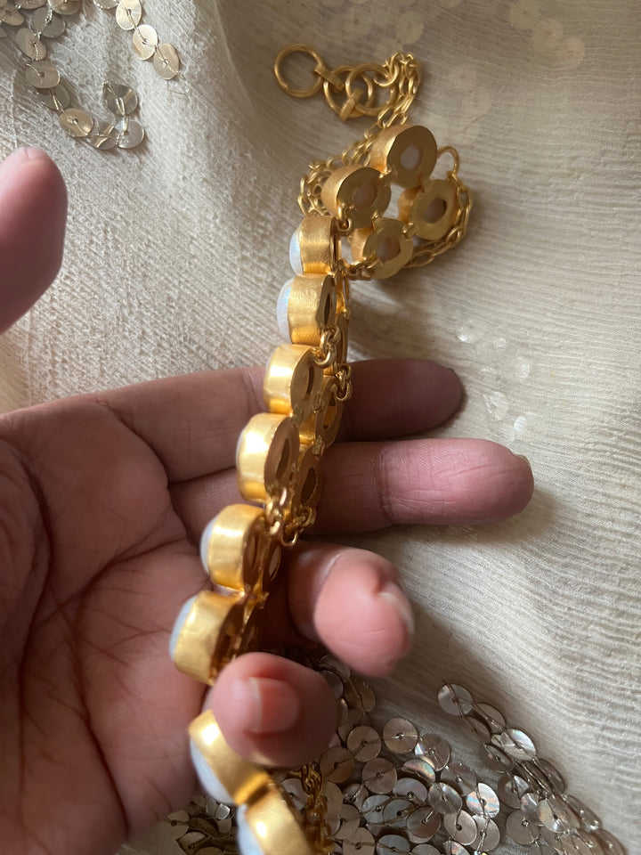 Pearl Choker Necklace | Gold Polish | Adjustable Fit