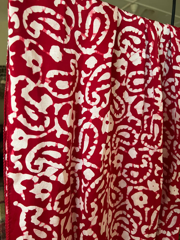 Shivka Modal Silk Batik Print Stole