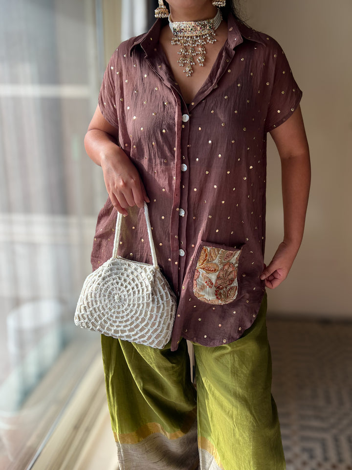 Handmade Ivory Web Frame Beaded Hand Purse | Vintage Statement Evening Clutch | Artisan Embroidered Bag