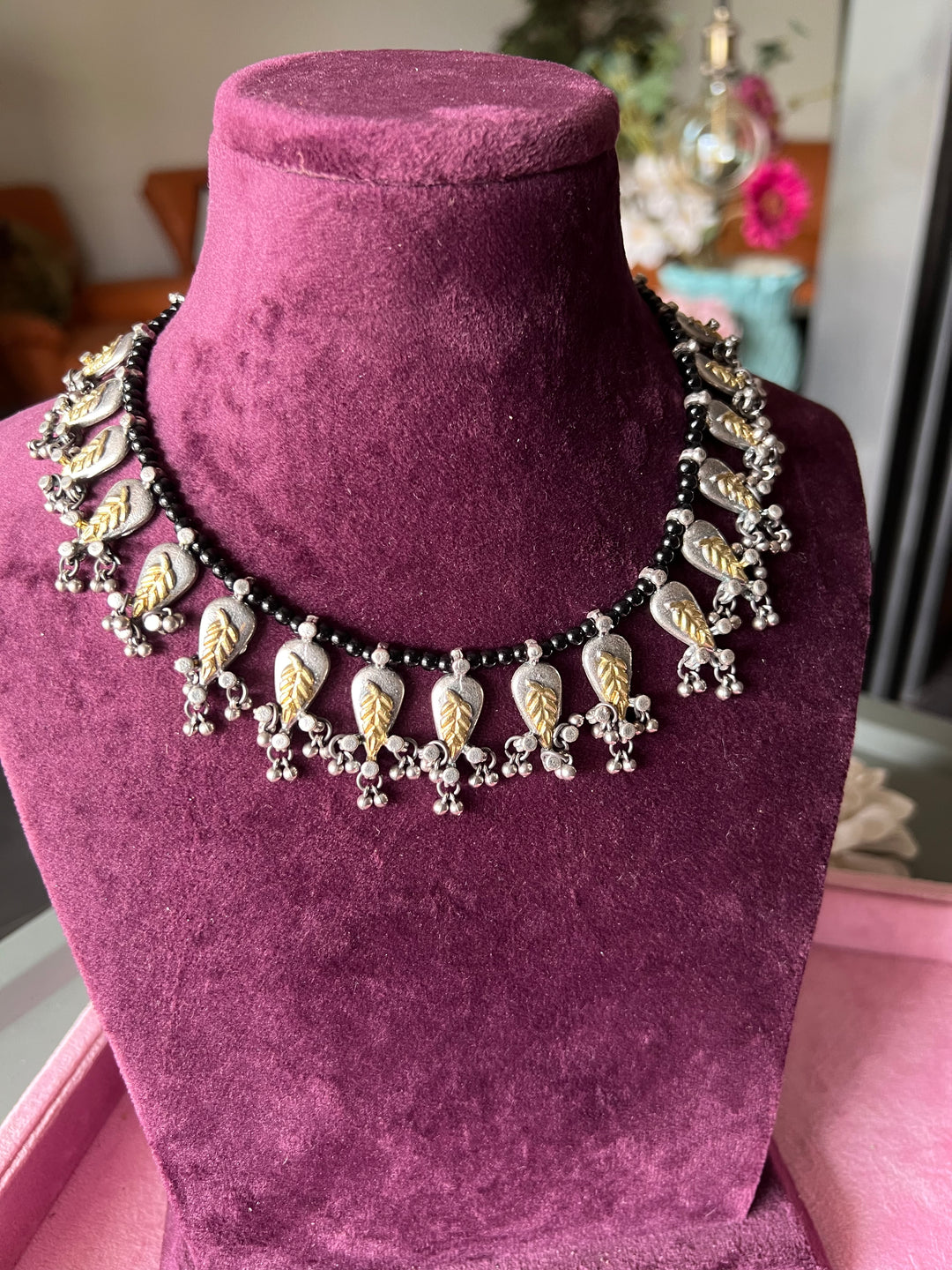 Elegant Dual Tone Black Beads Set - Subtle Sophistication