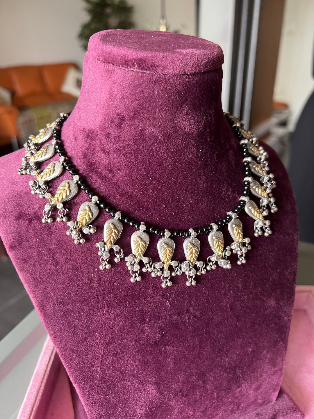 Elegant Dual Tone Black Beads Set - Subtle Sophistication