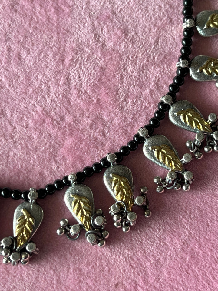 Elegant Dual Tone Black Beads Set - Subtle Sophistication