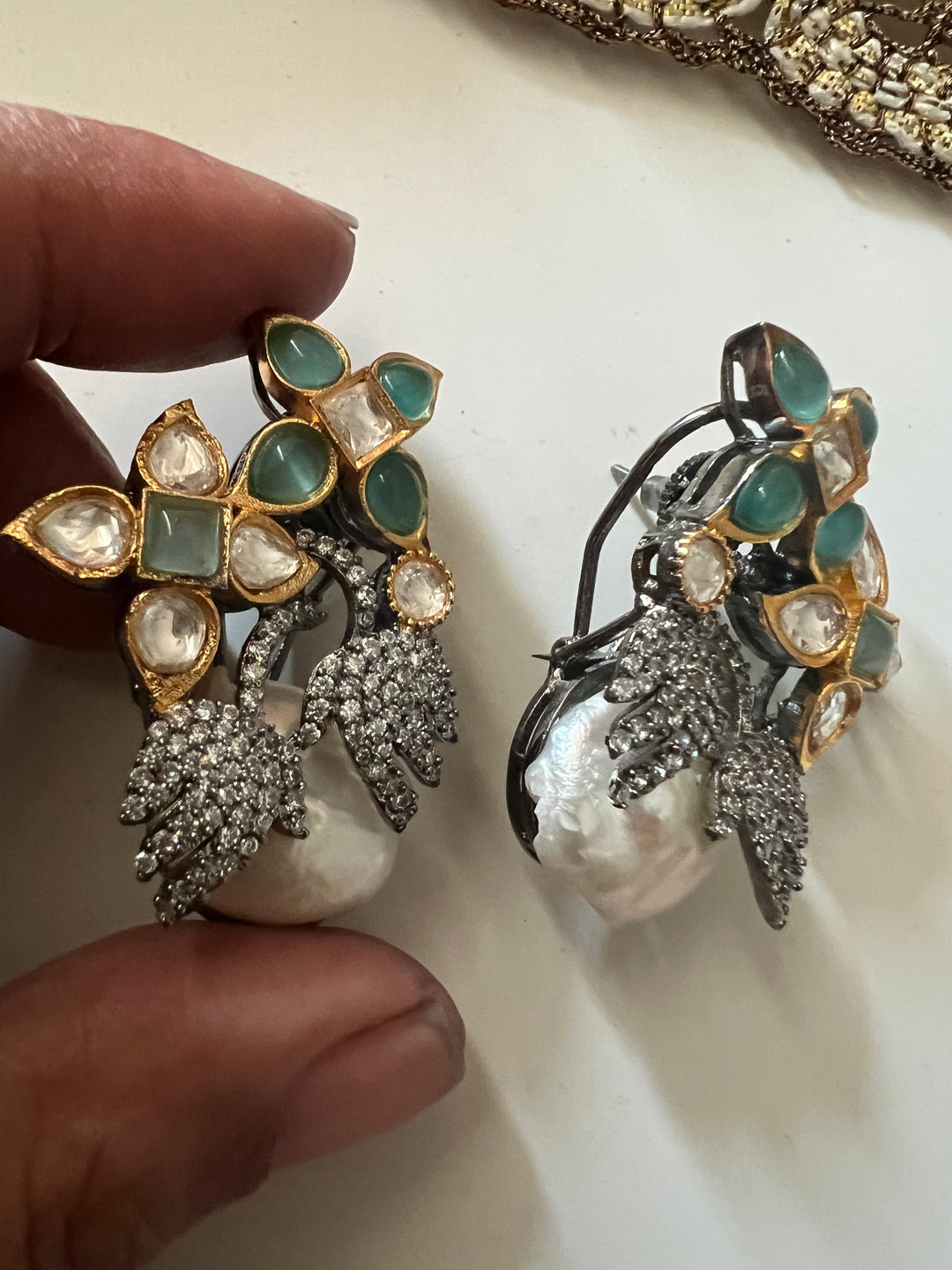 Designer Victorian Pearl Studs