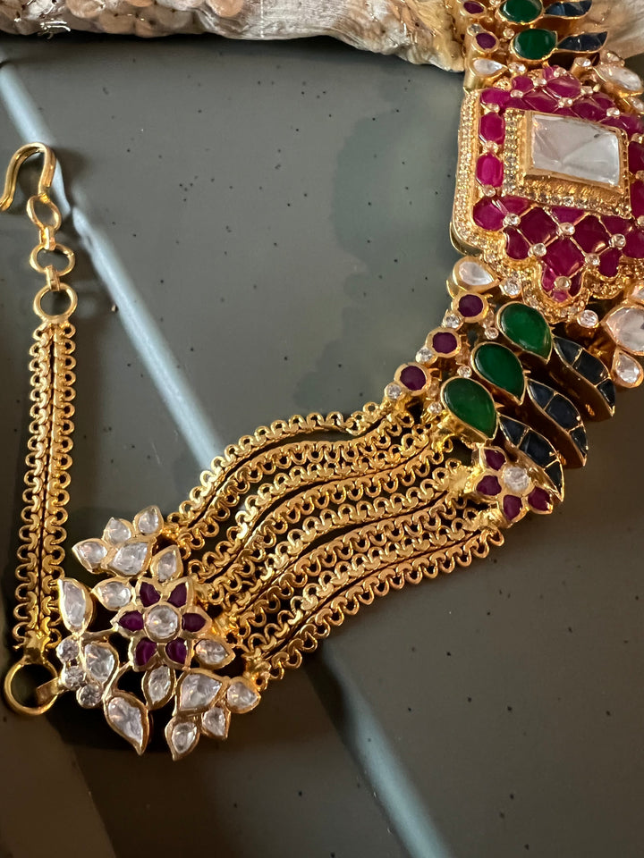 Statement Kundan 925 Silver Choker Necklace