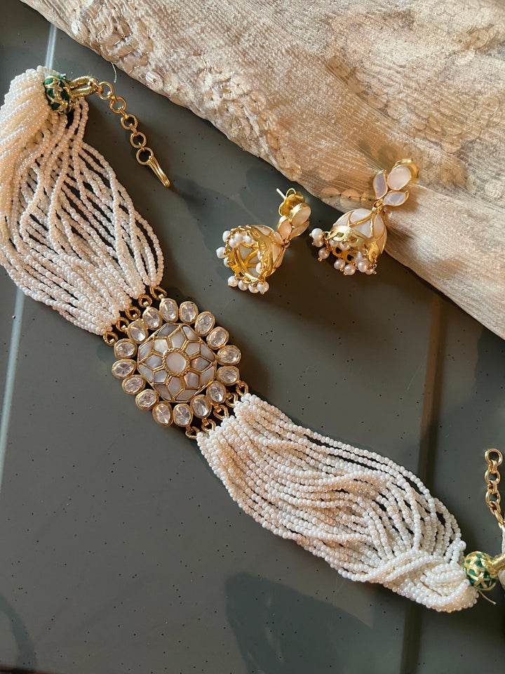 Elegant Mother of Pearl 925 Silver Choker Necklace Set - Unmatched Quality and Style