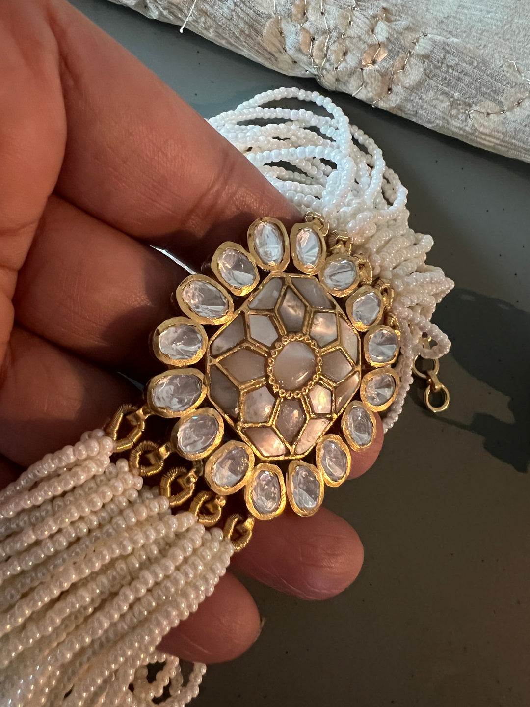 Elegant Mother of Pearl 925 Silver Choker Necklace Set - Unmatched Quality and Style