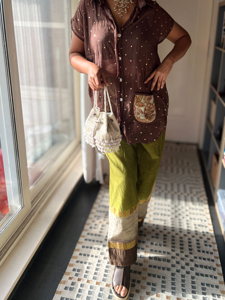 The Pearl Drop Potli, Silver & Pearl Potli Purse