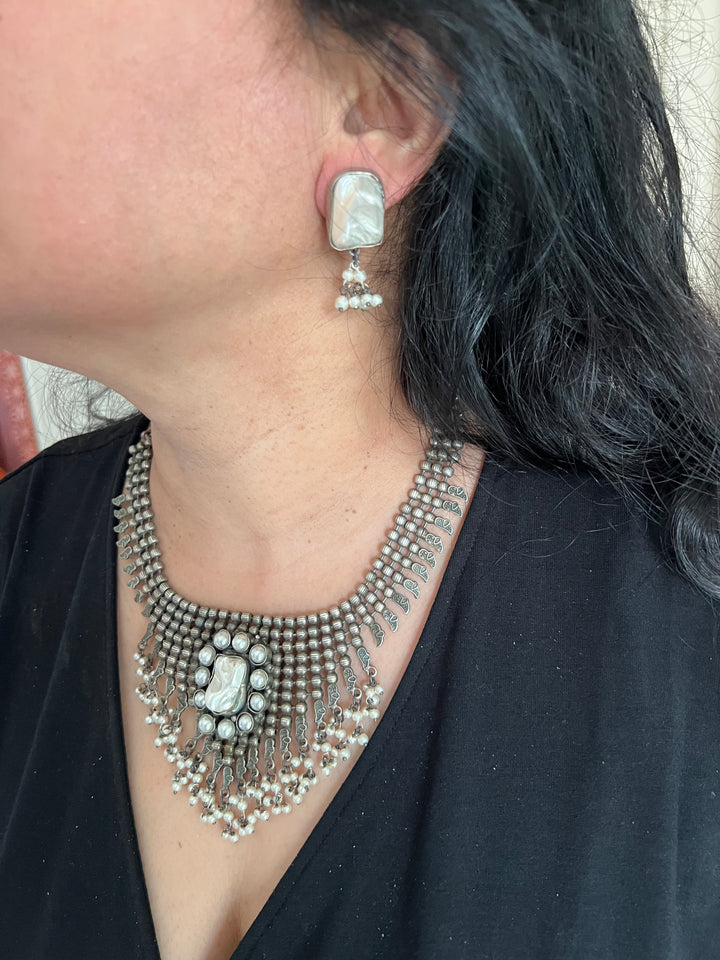 Timeless Antique Pearl Choker Necklace Set