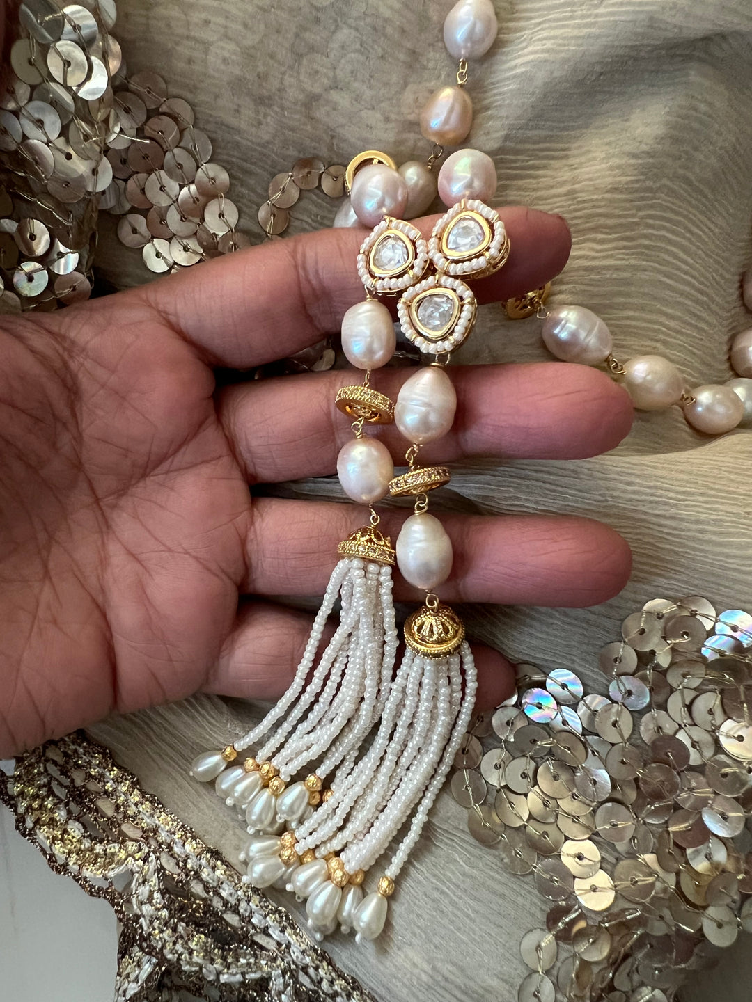 SHIVKA Pearl Kundan Set