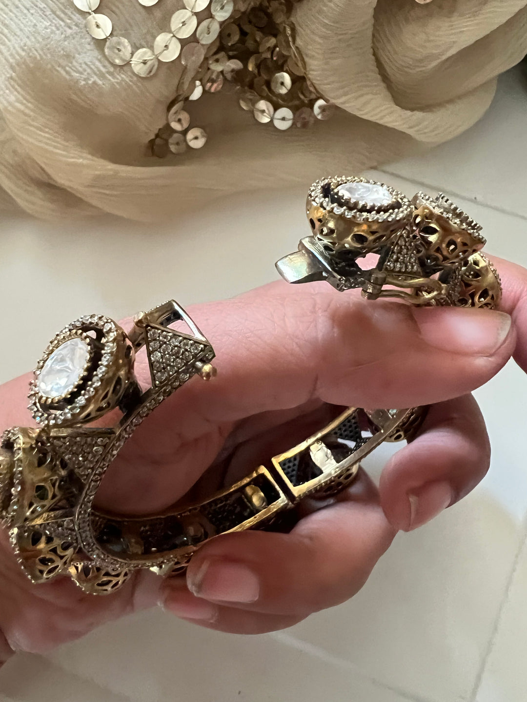 SHIVKA Victorian CZ Bangle