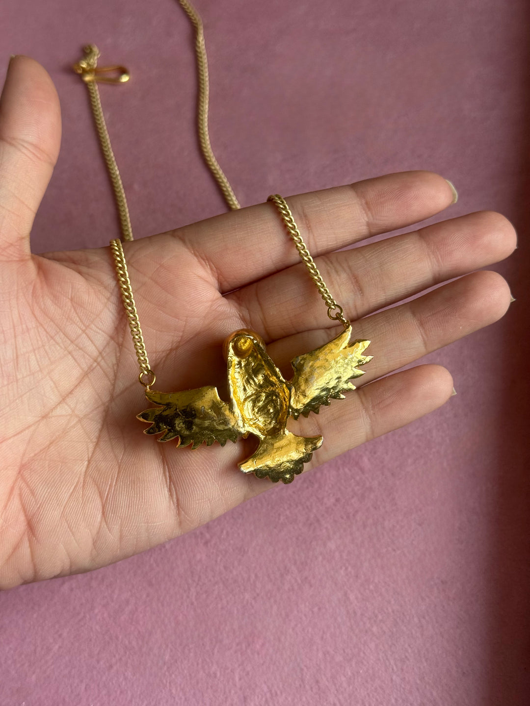 Mother of Pearl Falcon Pendant Necklace