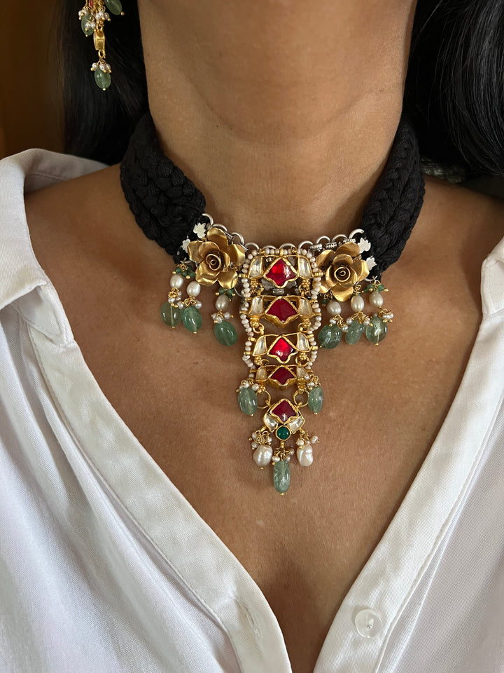 Choker Pendant Freshwater Pearls 925 Silver Necklace Set