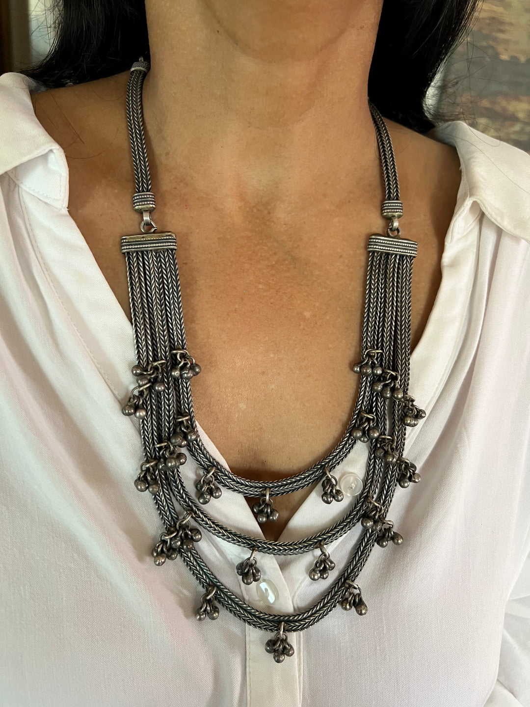 Exquisite Three-Layered Ghungroo Necklace - Vintage Elegance