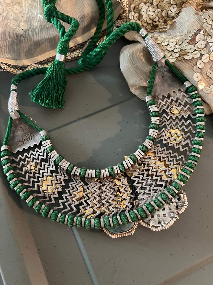 Kundan Polki 925 Silver Necklace Set