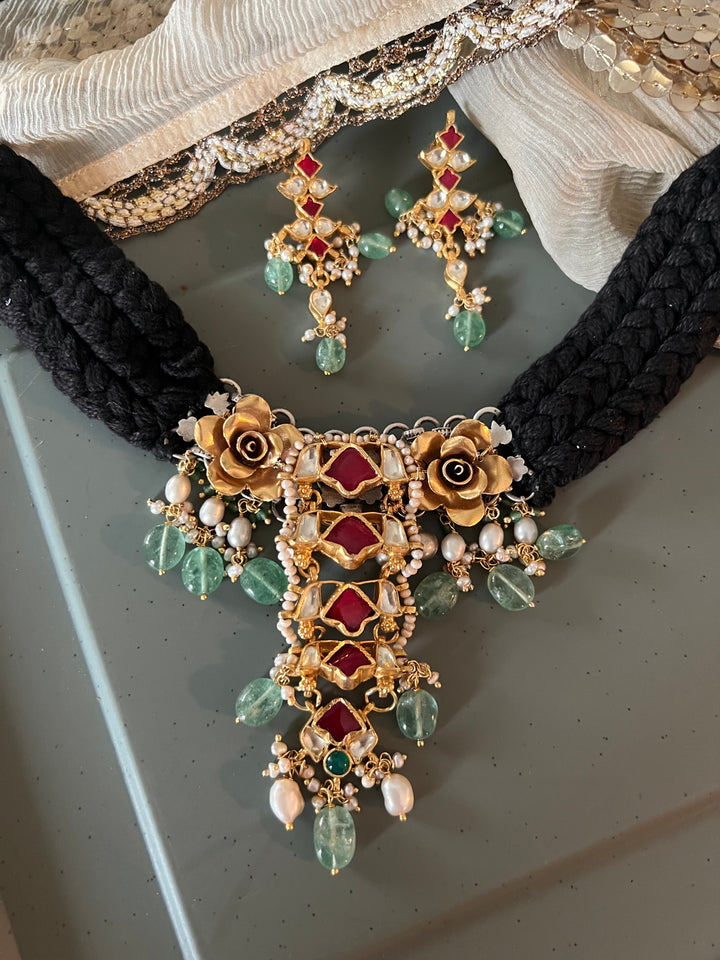 Choker Pendant Freshwater Pearls 925 Silver Necklace Set